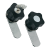 BN 14161 - Latch-type knobs with lock with flat closing latch, steel zinc plated (Elesa® VC.308), black, matte finish