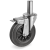 SRC/NL FR - Standard rubber wheels, swivel bracket with stem type "NL" with brake