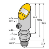 6834040 - Pressure Transmitter (Rotatable), 2 PNP/NPN Transistor Switching Outputs