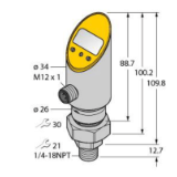 6833959 - Pressure Transmitter (Rotatable), 2 PNP/NPN Transistor Switching Outputs